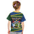 Funny Crocodile and Shark Solomon Islands Christmas Kid T Shirt with National Seal Melanesian Pattern