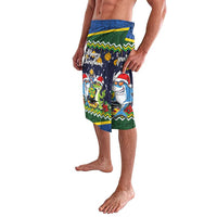 Funny Crocodile and Shark Solomon Islands Christmas Lavalava with National Seal Melanesian Pattern LT03 - Polynesian Pride