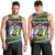 Funny Crocodile and Shark Solomon Islands Christmas Men Tank Top with National Seal Melanesian Pattern