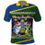 Funny Crocodile and Shark Solomon Islands Christmas Polo Shirt with National Seal Melanesian Pattern