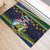 Funny Crocodile and Shark Solomon Islands Christmas Rubber Doormat with National Seal Melanesian Pattern