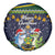 Funny Crocodile and Shark Solomon Islands Christmas Spare Tire Cover with National Seal Melanesian Pattern