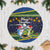 Solomon Islands Christmas Tree Skirt Funny Xmas Crocodile and Shark with National Seal Melanesian Pattern