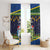 Funny Crocodile and Shark Solomon Islands Christmas Window Curtain with National Seal Melanesian Pattern