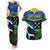 Custom Solomon Islands Rugby Couples Matching Tank Maxi Dress and Hawaiian Shirt Arty Shark and Crocodile Solomon Islands National Emblems