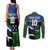 Custom Solomon Islands Rugby Couples Matching Tank Maxi Dress and Long Sleeve Button Shirt Arty Shark and Crocodile Solomon Islands National Emblems