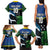 Custom Solomon Islands Rugby Family Matching Tank Maxi Dress and Hawaiian Shirt Arty Shark and Crocodile Solomon Islands National Emblems