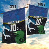 Custom Solomon Islands Rugby Garden Flag Arty Shark and Crocodile Solomon Islands National Emblems LT03 - Polynesian Pride
