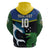 Custom Solomon Islands Rugby Hoodie Arty Shark and Crocodile Solomon Islands National Emblems