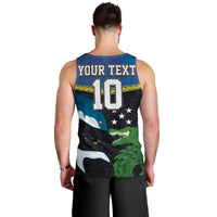 Custom Solomon Islands Rugby Men Tank Top Arty Shark and Crocodile Solomon Islands National Emblems LT03 - Polynesian Pride