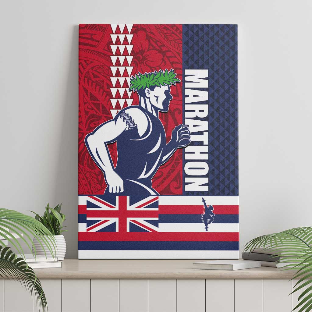 Honolulu Running 2024 Canvas Wall Art Marathon Competition Hula Runner and Kakau Art Tattoo LT03 - Polynesian Pride