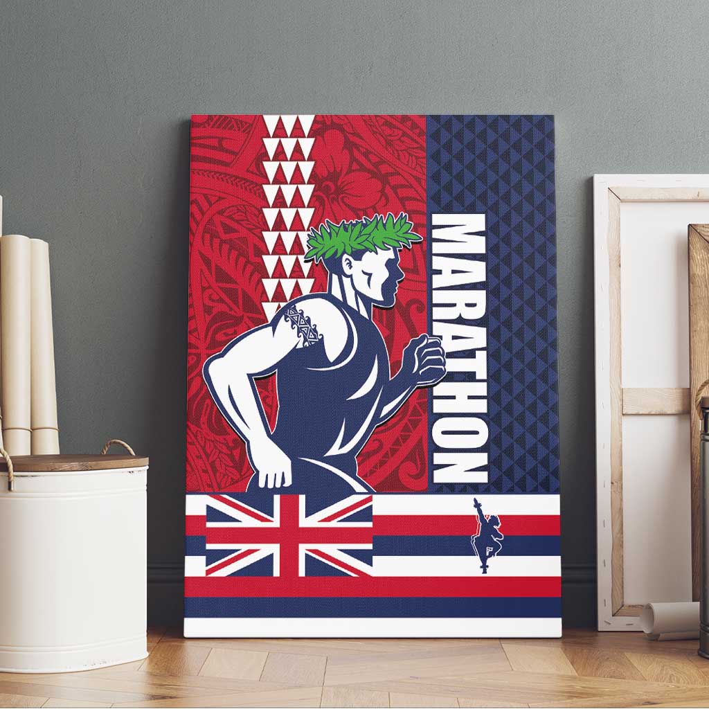 Honolulu Running 2024 Canvas Wall Art Marathon Competition Hula Runner and Kakau Art Tattoo LT03 - Polynesian Pride