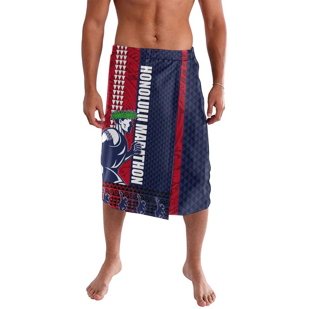 Honolulu Running 2024 Lavalava Marathon Competition Hula Runner and Kakau Art Tattoo LT03 Blue - Polynesian Pride