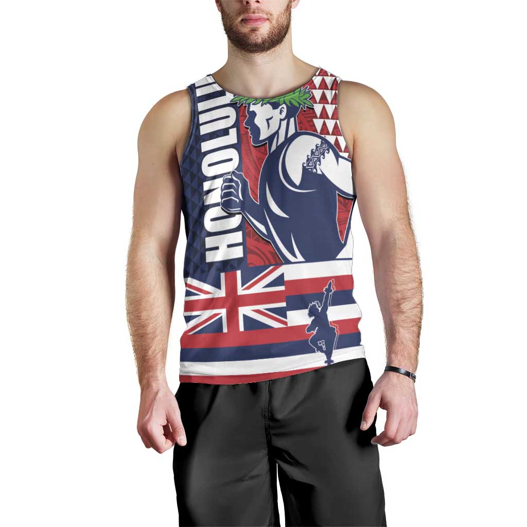 Honolulu Running 2024 Men Tank Top Marathon Competition Hula Runner and Kakau Art Tattoo LT03 - Polynesian Pride