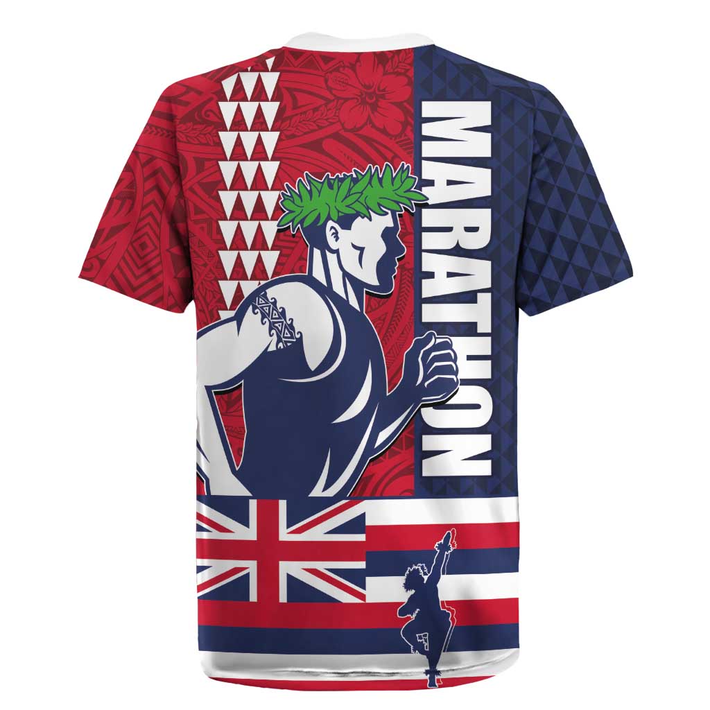 Honolulu Running 2024 Rugby Jersey Marathon Competition Hula Runner and Kakau Art Tattoo LT03 - Polynesian Pride