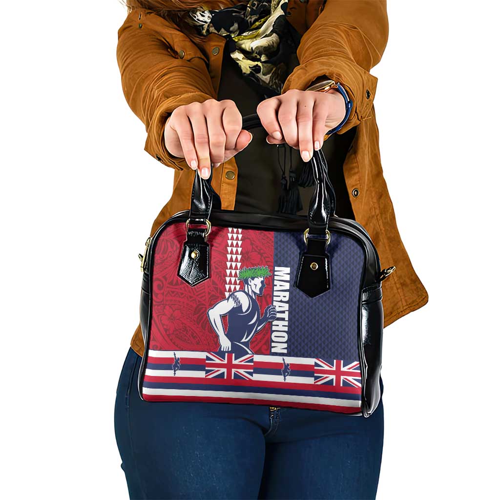 Honolulu Running 2024 Shoulder Handbag Marathon Competition Hula Runner and Kakau Art Tattoo LT03 One Size Blue - Polynesian Pride