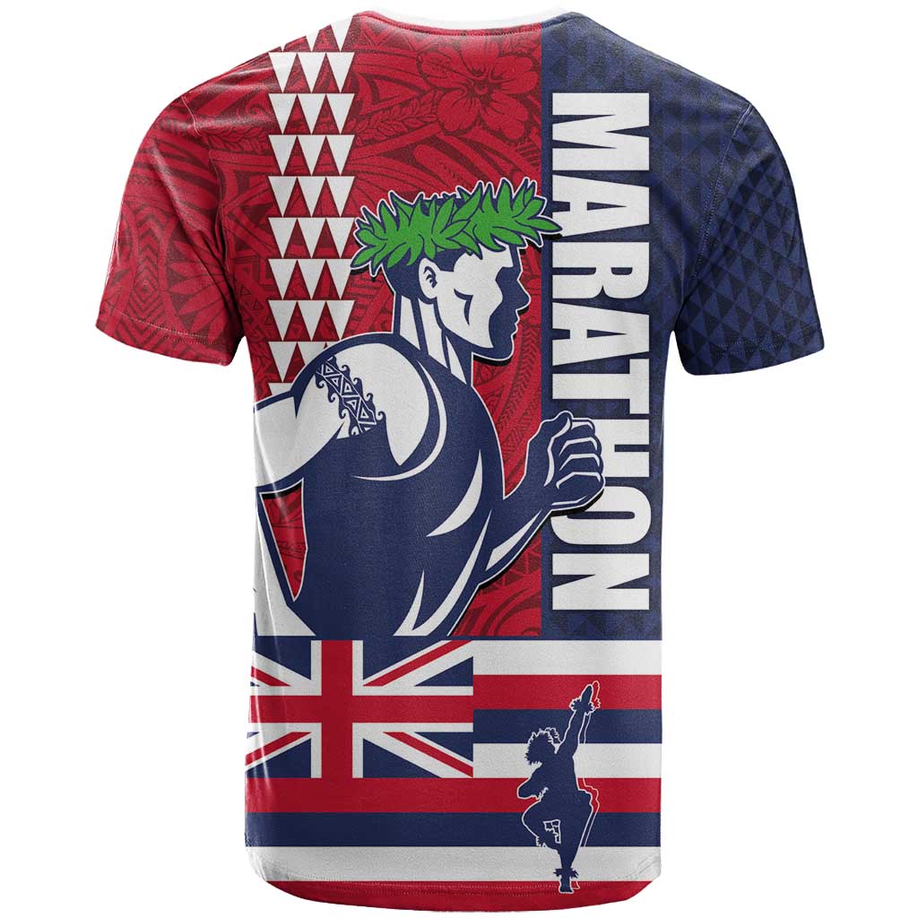 Honolulu Running 2024 T Shirt Marathon Competition Hula Runner and Kakau Art Tattoo LT03 - Polynesian Pride