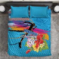 Honolulu Anniversary 52nd Running Bedding Set Marathon Competition Kakau Pattern Blue Color LT03 Blue - Polynesian Pride
