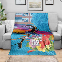 Honolulu Anniversary 52nd Running Blanket Marathon Competition Kakau Pattern Blue Color LT03 - Polynesian Pride