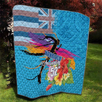 Honolulu Anniversary 52nd Running Quilt Marathon Competition Kakau Pattern Blue Color LT03 - Polynesian Pride