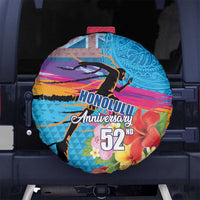 Honolulu Anniversary 52nd Running Spare Tire Cover Marathon Competition Kakau Pattern Blue Color LT03 - Polynesian Pride