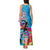 Honolulu Anniversary 52nd Running Tank Maxi Dress Marathon Competition Kakau Pattern Blue Color