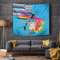 Honolulu Anniversary 52nd Running Tapestry Marathon Competition Kakau Pattern Blue Color LT03 Blue - Polynesian Pride
