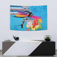 Honolulu Anniversary 52nd Running Tapestry Marathon Competition Kakau Pattern Blue Color LT03 - Polynesian Pride