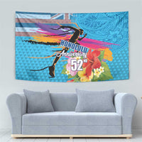 Honolulu Anniversary 52nd Running Tapestry Marathon Competition Kakau Pattern Blue Color LT03 - Polynesian Pride