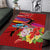 Honolulu Anniversary 52nd Running Area Rug Marathon Competition Kakau Pattern Red Color