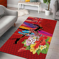 Honolulu Anniversary 52nd Running Area Rug Marathon Competition Kakau Pattern Red Color LT03 - Polynesian Pride