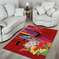 Honolulu Anniversary 52nd Running Area Rug Marathon Competition Kakau Pattern Red Color LT03 - Polynesian Pride