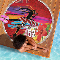 Honolulu Anniversary 52nd Running Beach Blanket Marathon Competition Kakau Pattern Red Color LT03 - Polynesian Pride