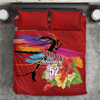 Honolulu Anniversary 52nd Running Bedding Set Marathon Competition Kakau Pattern Red Color LT03 Red - Polynesian Pride