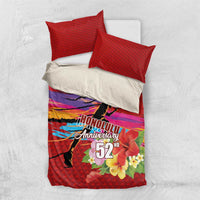 Honolulu Anniversary 52nd Running Bedding Set Marathon Competition Kakau Pattern Red Color LT03 US Twin 172cm x 218cm Red - Polynesian Pride