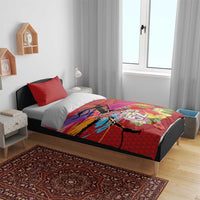 Honolulu Anniversary 52nd Running Bedding Set Marathon Competition Kakau Pattern Red Color LT03 - Polynesian Pride