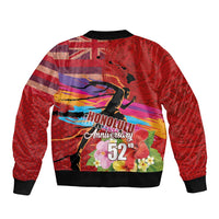 Honolulu Anniversary 52nd Running Bomber Jacket Marathon Competition Kakau Pattern Red Color LT03 - Polynesian Pride