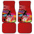 Honolulu Anniversary 52nd Running Car Mats Marathon Competition Kakau Pattern Red Color