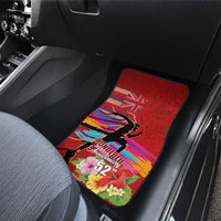 Honolulu Anniversary 52nd Running Car Mats Marathon Competition Kakau Pattern Red Color LT03 - Polynesian Pride