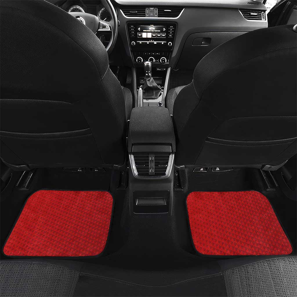 Honolulu Anniversary 52nd Running Car Mats Marathon Competition Kakau Pattern Red Color LT03 Set 2pcs - Back Red - Polynesian Pride
