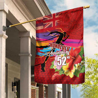 Honolulu Anniversary 52nd Running Garden Flag Marathon Competition Kakau Pattern Red Color LT03 House Flag Red - Polynesian Pride