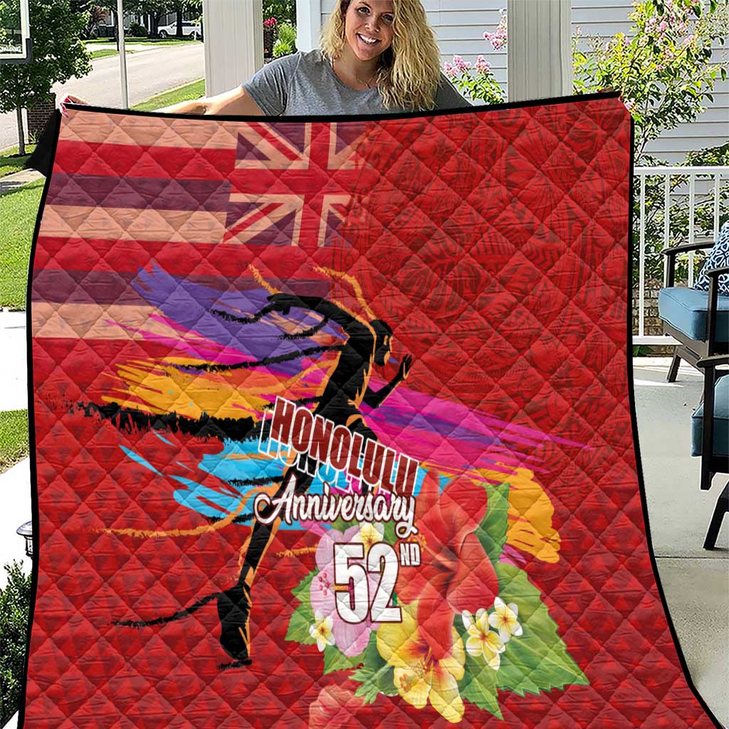 Honolulu Anniversary 52nd Running Quilt Marathon Competition Kakau Pattern Red Color LT03 Red - Polynesian Pride