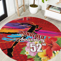 Honolulu Anniversary 52nd Running Round Carpet Marathon Competition Kakau Pattern Red Color LT03 Red - Polynesian Pride