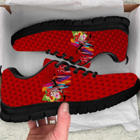 Honolulu Anniversary 52nd Running Sneakers Marathon Competition - Kakau Pattern Red Color LT03 Red - Polynesian Pride