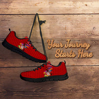 Honolulu Anniversary 52nd Running Sneakers Marathon Competition - Kakau Pattern Red Color LT03 - Polynesian Pride