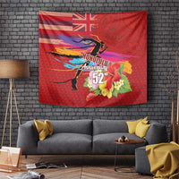Honolulu Anniversary 52nd Running Tapestry Marathon Competition Kakau Pattern Red Color LT03 Red - Polynesian Pride
