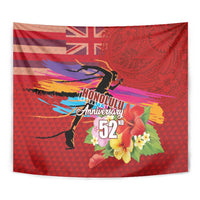 Honolulu Anniversary 52nd Running Tapestry Marathon Competition Kakau Pattern Red Color LT03 - Polynesian Pride