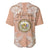 Hawaii Tropical Flowers with Kakau Tribal Baseball Jersey Peach Fuzz Color LT03 - Polynesian Pride