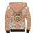 Hawaii Tropical Flowers with Kakau Tribal Sherpa Hoodie Peach Fuzz Color LT03 - Polynesian Pride