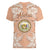 Hawaii Tropical Flowers with Kakau Tribal Women V Neck T Shirt Peach Fuzz Color LT03 - Polynesian Pride